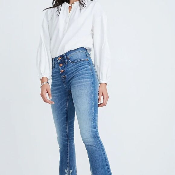 Madewell Denim - Madewell Cali Denim-Boot 4 Button Fly Jeans With Distressing Size 24